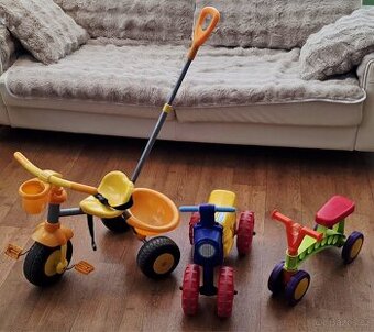 Dětská tříkolka s vodící tyčí a 2 x odrážedlo