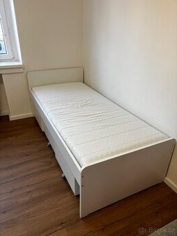 Dětská postel se 3 úlož. díly SLÄKT + pěnová matrace ÅFJÄLL