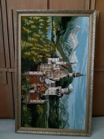 Prodám vyšívaný obraz Neuschwanstein