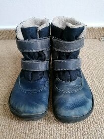 Modré kotníkové zimní barefoot boty značky Fare Bare, v. 32