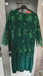 Krajkové šaty - lahvově zelená