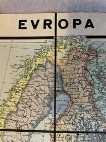 historická mapa Evropy rok 1914
