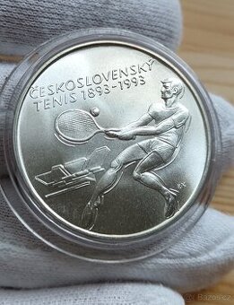 Stříbrná pamětní 500kčs Československý Tenis 1993 sbírkový s