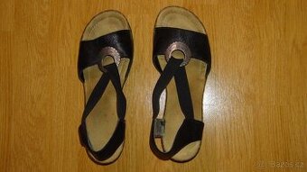 Rieker - sandály na korkovém podpatku č. 42