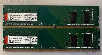 2x Kingston DIMM DDR4 4GB 2666MHz CL19 KVR26N19S6/4