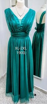 NOVÉ TŘPYTIVÉ plesové šaty ZELENÉ