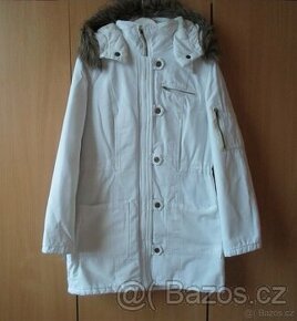 Bílá bunda kabát kabátek parka - L, 40 - 1