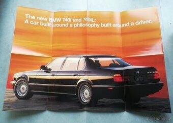 BMW E32 katalog 740i, 740il, M60B40, plakát