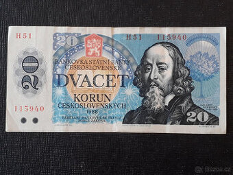 20 Kčs 1988 série H51 115940