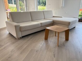 Stylová sedačka Phase – krémová, rozkládací, úložný prostor