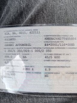 Kia picanto r,v 2007 1,0 benz