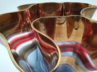 Krásná vypalovaná váza na plastickém skle Antonie Jankovcová