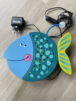 Dětská nástěnná dřevěná lampička - ryba