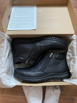 Nové pánské kožené zimní elegantní boty Baťa s kožich. - 44
