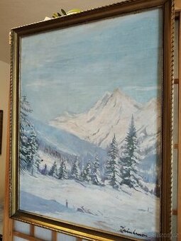 obraz ZIMNÍ ROMANCE, olej, sign. L. Trinkmoc