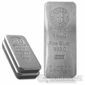 Stříbrná cihla 1000 gramů - Argor Heraeus SA Švýcarsko