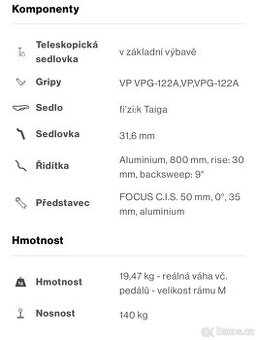 Carbonové elektro kolo FOCUS VAM vel. rámu S