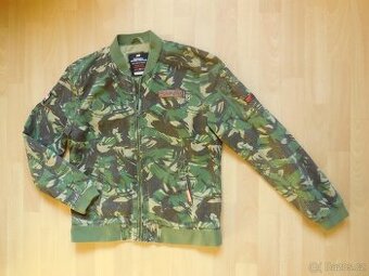 pánská Superdry khaki bunda,bomber plátno maskáč jaro L-XL