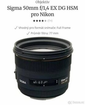 Sigma 50mm f1.4 EX DG HSM Nikon