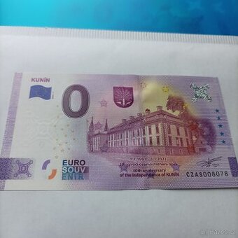 0 euro souvenír obec Kunin Anniversary