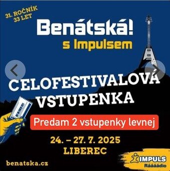 Celofestivalove vstupenky 2 benatska festival liberec