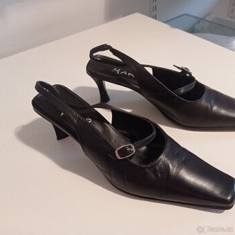 Černé společenské kožené boty dámské