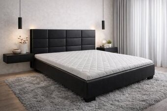 Postel dvoulůžko eco kůže s matrací a rošty nová