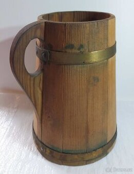 Dřevěný korbel, štoudev, tuplák