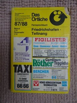 Dobový místní telefonní seznam Německo 1987/88