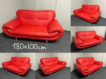 Sofa, červená, 180x100cm