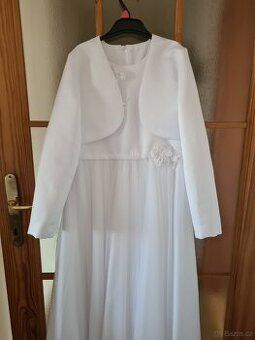 Bílé dívčí šaty s bolérkem vel. 146