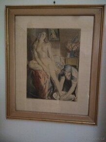 Obraz Jakub Obrovský - Akt mladé dívky - mytí nohou