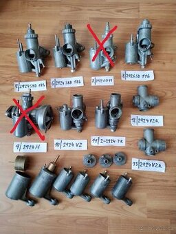 Karburátory Pérák, kývačka, panelka, californian, skůtr, atd