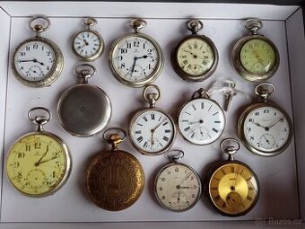 Kapesní hodinky 13 kusů, všechny funkční