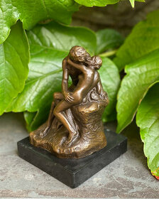 Bronzová socha soška Polibek dvou milenců - Rodin sculpture - 1
