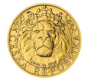 Zlatá 1/4oz investiční mince Český lev 2022
