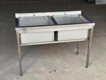 Nerezový dvojdřez -GASTRO mycí stůl (rozměry 100cm-140cm)