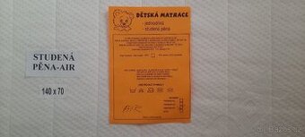 Dětská matrace 140x70 nepoužitá
