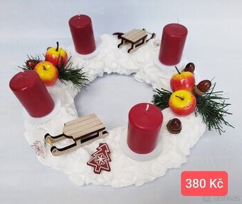 Prodám nový trvanlivý adventní věnec ( se sáňky)