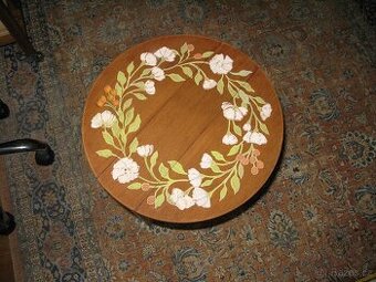 květinový, odkládací, skládací, malovaný stolek