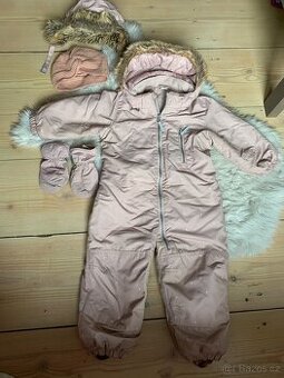 H&m zimní kombinéza 92+ beranice a rukavičky