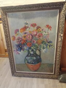 Olejomalba „Květiny ve váze“