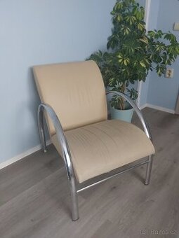 Křesílko/křeslo (2ks) ekokůže,chrom