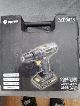 Aku příklepová vrtačka, šroubovák, 2 baterie, příslušenství.