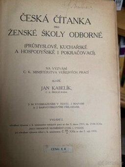 Česká čítanka pro ženské školy odborné (cca 1910, historická