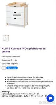 Komoda s přebalovacím pultem - 1