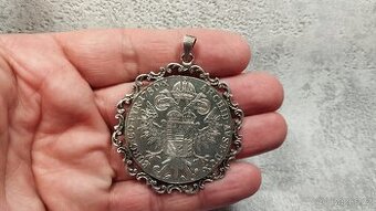 Stříbrný příveěšek tolar s ouškem, punc, ag 31,8g jen 2149,-