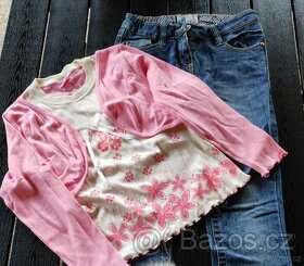 Dívčí rifle a triko vel.152-158