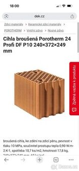 Cihly Porotherm 240mm