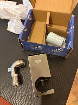 Grohe Euphoria Cube - Nástěnné kolínko s držákem, kartáčovan